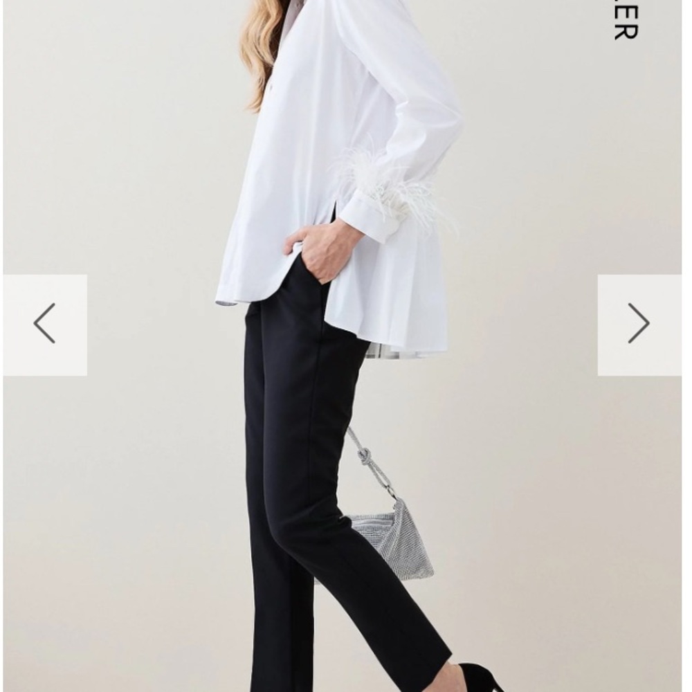 NWT Karen Millen Essential Techno Woven Trouser Black size US 4/EUR 36